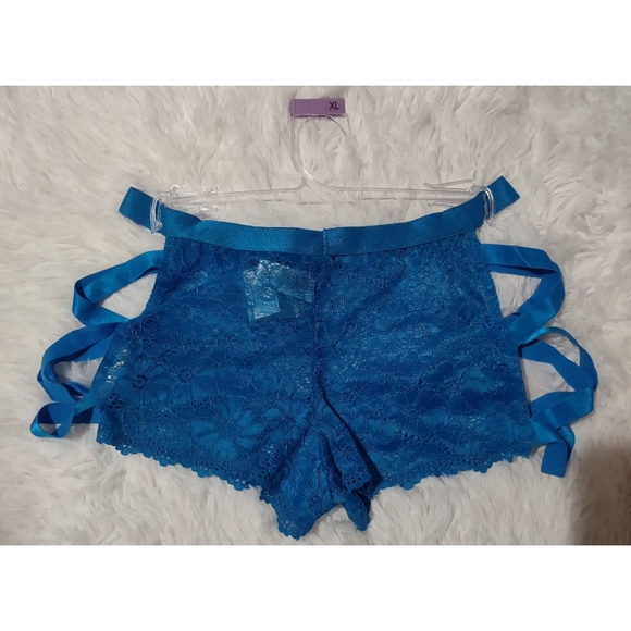 Lace Boy Short Blue Panties New with tag Size Small New - Picture 2 of 2